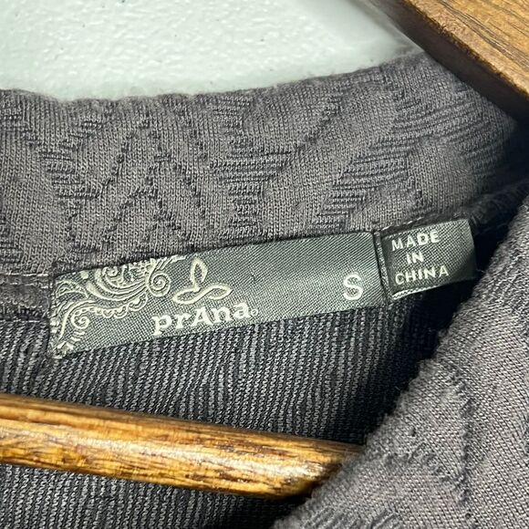 Prana Dress Macee Dark Gray Quilted Long Sleeve Shift Jacquard Textured Knit S - Picture 4 of 13